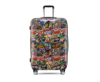 Marvel Comic Cover Pattern Retro Pc 28" Trolley Checked Luggage Travel Suitcase