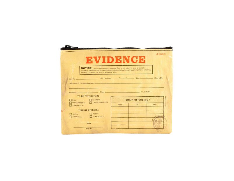 Blue Q Evidence 24x18cm Zipper Pouch Stationery Holder Storage Organiser Case