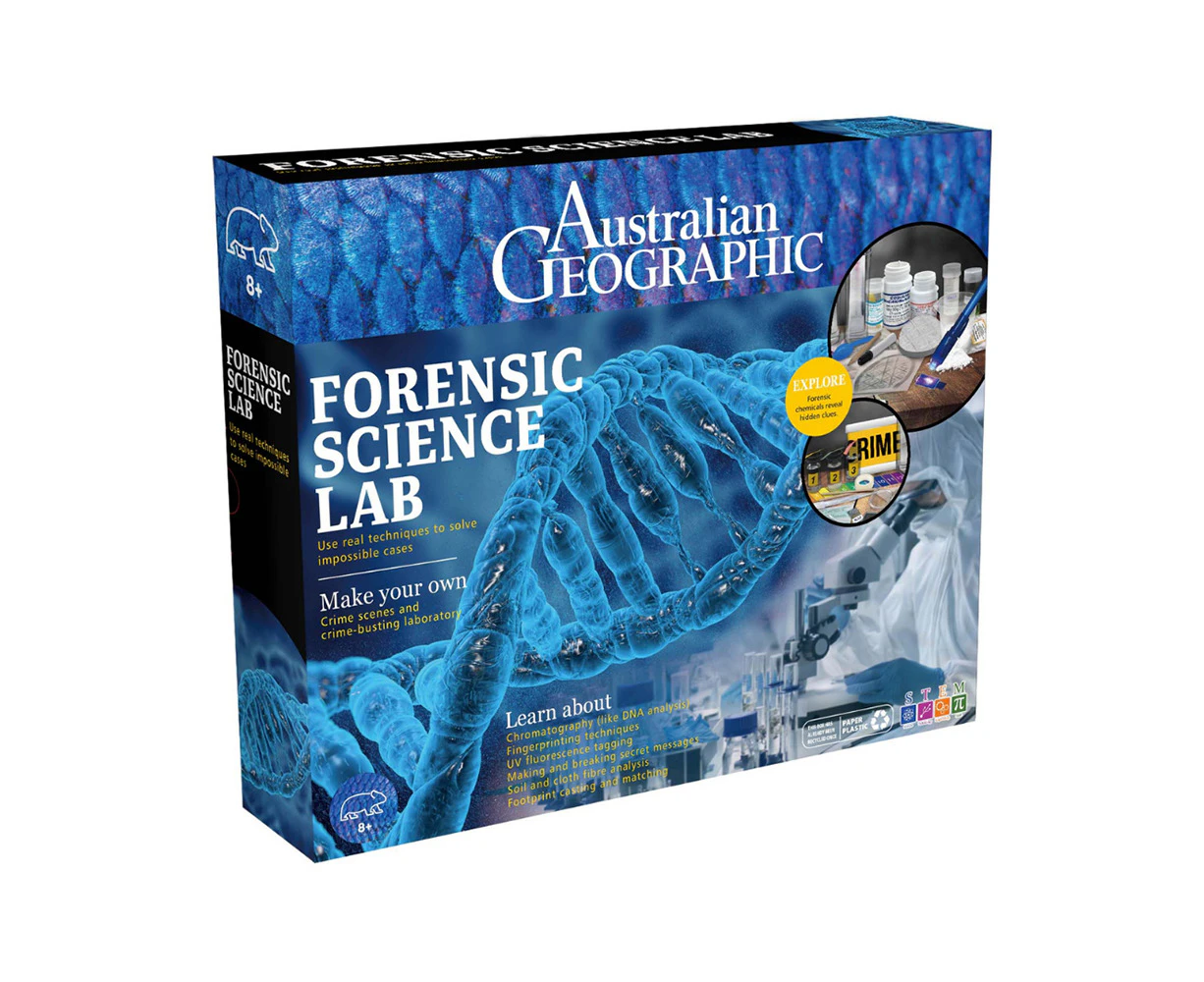 Australian Geographic Forensic Science Lab Kit Kids Activity Educational Toy 8+