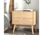 Artiss Bedside Table 2 Drawers - GINO Pine