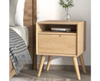 Artiss Bedside Table 1 Shelf and Drawer - GORR Pine