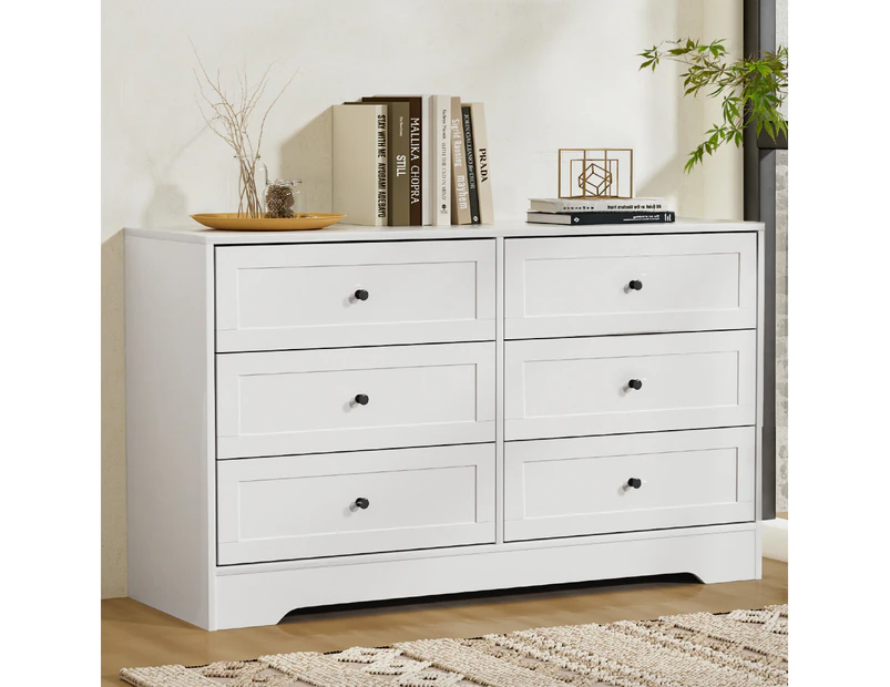 Artiss 6 Chest of Drawers Tallboy Cabinet - LEIF White