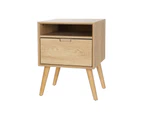 Artiss Bedside Table 1 Shelf and Drawer - GORR Pine