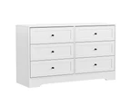 Artiss 6 Chest of Drawers Tallboy Cabinet - LEIF White