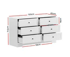 Artiss 6 Chest of Drawers Tallboy Cabinet - LEIF White