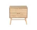 Artiss Bedside Table 2 Drawers - GINO Pine