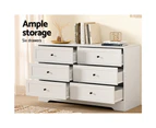 Artiss 6 Chest of Drawers Tallboy Cabinet - LEIF White