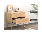 Artiss Bedside Table 2 Drawers - GINO Pine