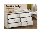 Artiss 6 Chest of Drawers Tallboy Cabinet - LEIF White