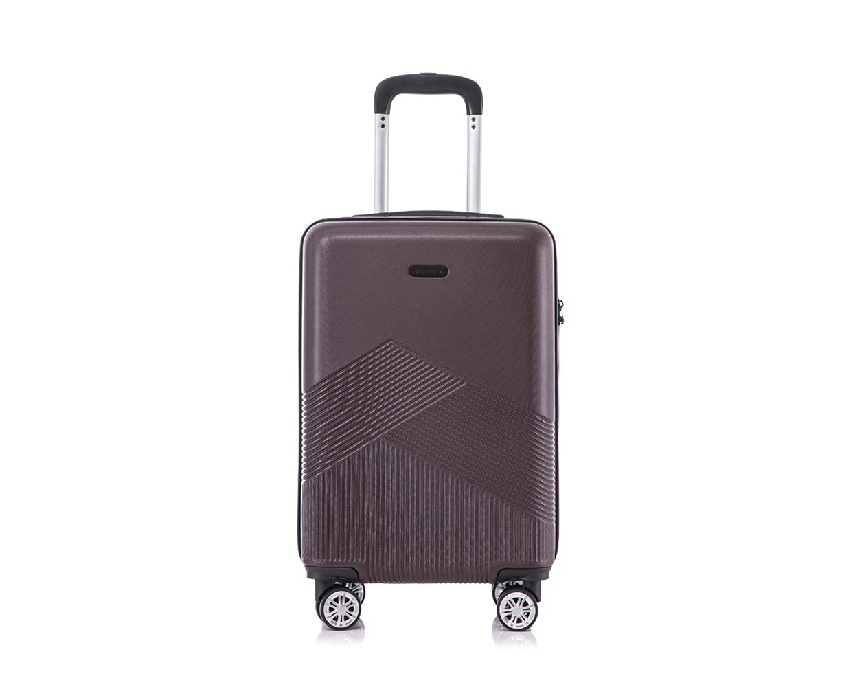 SwissTech Alpine 43L/56cm Carry On Suitcase Luggage Travel Trolley Bag Coffee