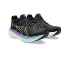 Womens Asics Gel-Nimbus 25 Black/ Glow Yellow Athletic Running Shoes - Black