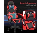 Advwin Computer Gaming Chair with Lumbar Support High Back Ergonomic Office Chair PU Leather Gamer Chair Red/Black