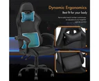 Advwin Computer Gaming Chair with Lumbar Support High Back Ergonomic Office Chair PU Leather Gamer Chair Black