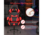 Advwin Computer Gaming Chair with Lumbar Support High Back Ergonomic Office Chair PU Leather Gamer Chair Red/Black