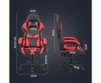 Advwin Computer Gaming Chair with Lumbar Support High Back Ergonomic Office Chair PU Leather Gamer Chair Red/Black