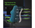 Advwin Computer Gaming Chair with Footrest High Back Ergonomic Office Chair PU Leather Gamer Chair with Lumbar Support Green