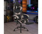 Advwin Computer Gaming Chair with Footrest High Back Ergonomic Office Chair PU Leather Gamer Chair with Lumbar Support Grey