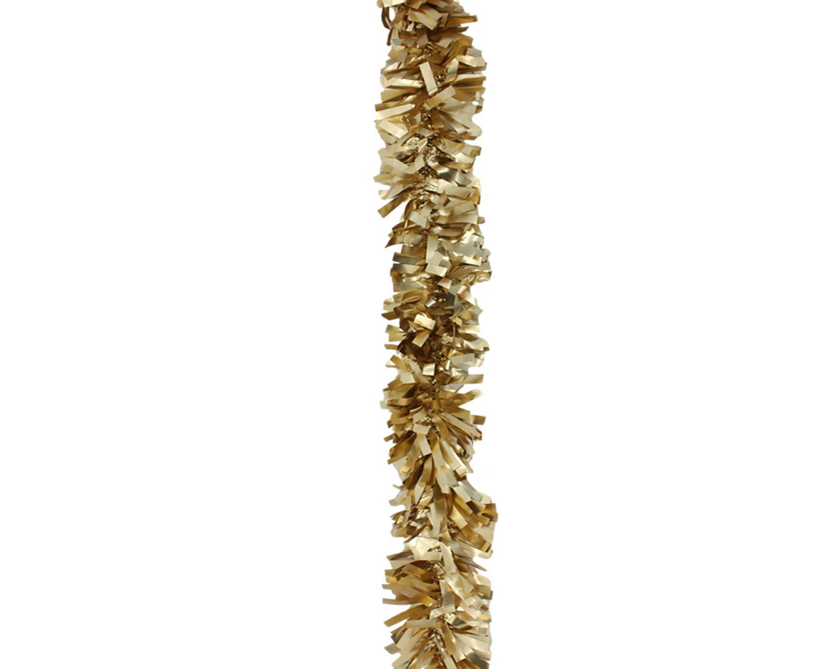 2x Luxury Christmas Tinsel Garland - Gold Thick Matt