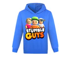 Stumble Guys Pattern Printed Hoody Kids Boys Girls Hoodies Sweatshirt Pullover Long Sleeve Top - Dark Blue