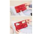 Simple Women's Mini Wallet Short Coin Purse Tri-fold Wallet Money Bag Ladies (with Zipper and Kiss Lock)-green