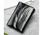 Small Wallet for Women Leather Womens Wallet Cute Compact Bifold Wallets Zipper Coin Purse ID Card Holder-black