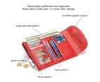 Small Wallet for Women Leather Womens Wallet Cute Compact Bifold Wallets Zipper Coin Purse ID Card Holder-red