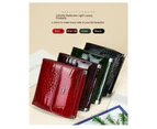 Small Wallets for Women Leather Bifold Compact Credit Card Holder with ID Window Ladies Coin Purse Coin Purse -green