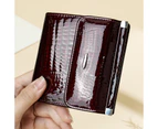 Womens Wallets Leather Long Wallet for Phone Organizer Ladies Travel Purse Folding Clutch Card Holder Purse Coin Purse -1100 wine red