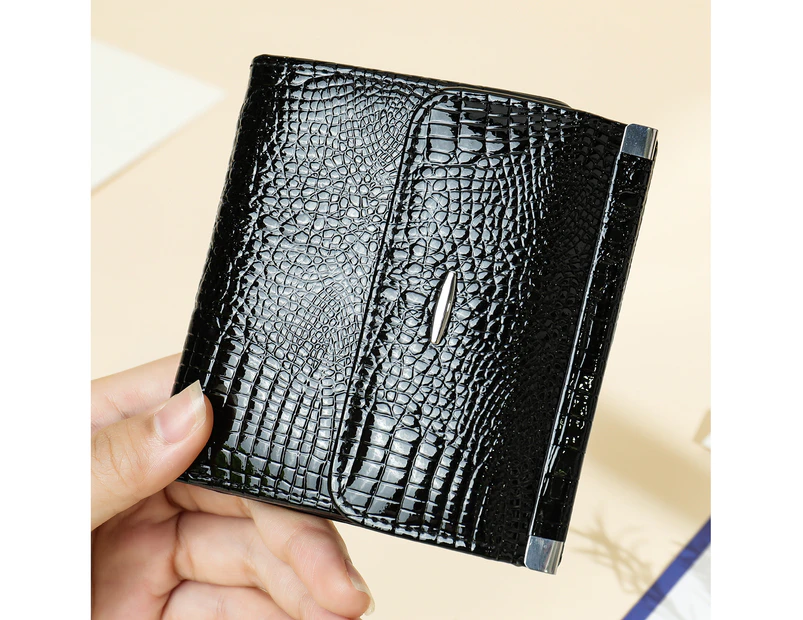 Womens Wallets Leather Long Wallet for Phone Organizer Ladies Travel Purse Folding Clutch Card Holder Purse Coin Purse -1100 black