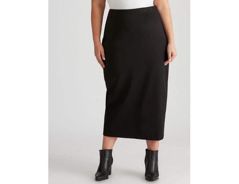 AUTOGRAPH - Plus Size - Womens Skirts -  Ponte Skirt - Black