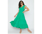 MILLERS - Womens -  Rayon Dobby Maxi Dress With Bust Shirring - Emerald