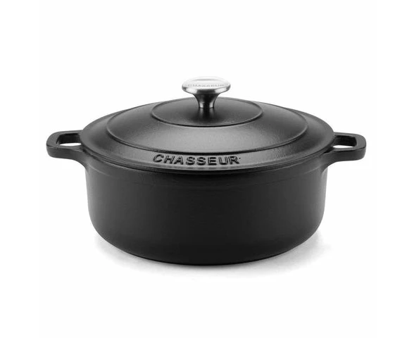 Chasseur Round French Oven /3.8L    - Matte Black - 24cm/3.8L