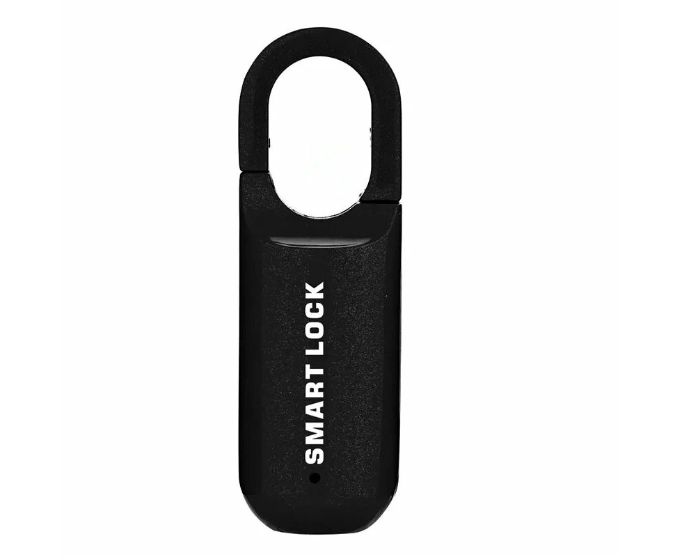 Mini Travel Keyless Padlock with Fingerprint Sensor - Black