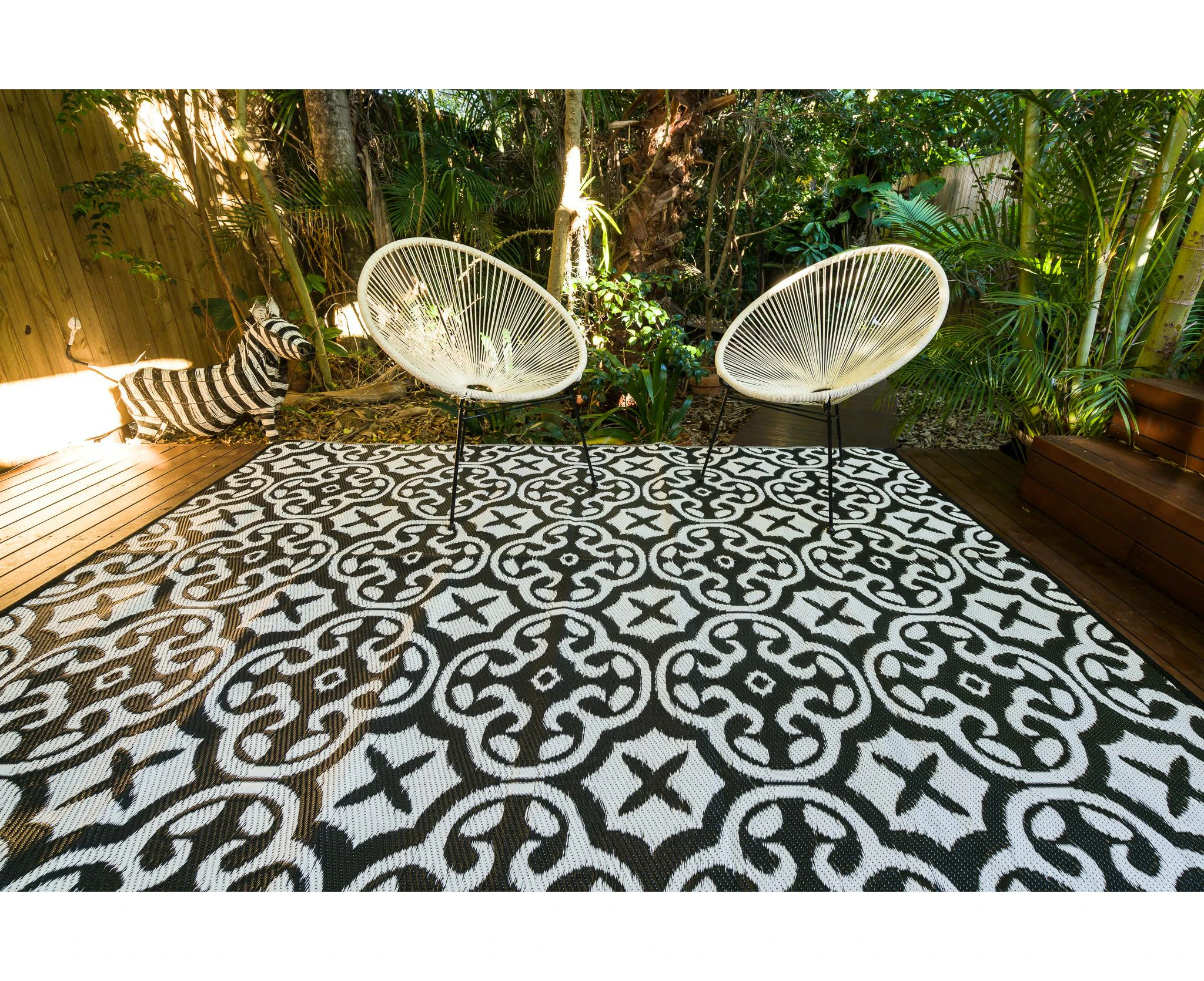 Outdoor Rug - Lisboa Black And White