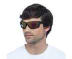 Solarized Male Athletic Wrap Black Rubber Wrap Sunglasses