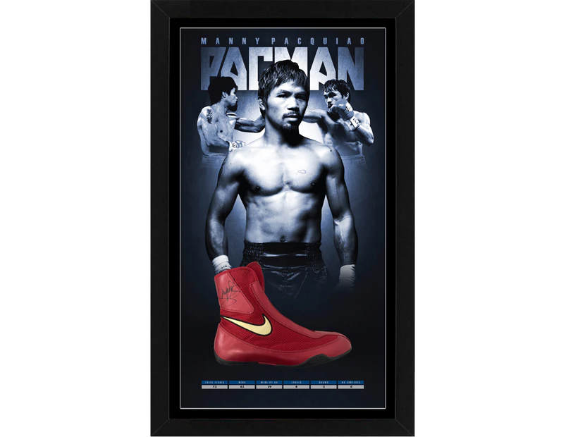 Boxing - Manny Pacquiao Signed & Framed Nike Boxing Shoe (JSA COA)