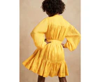 Ramie Mini Dress Golden Yellow