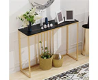 UNHO Sintered Stone Console Table Entryway Decorative Table Black Top & Gold Frame