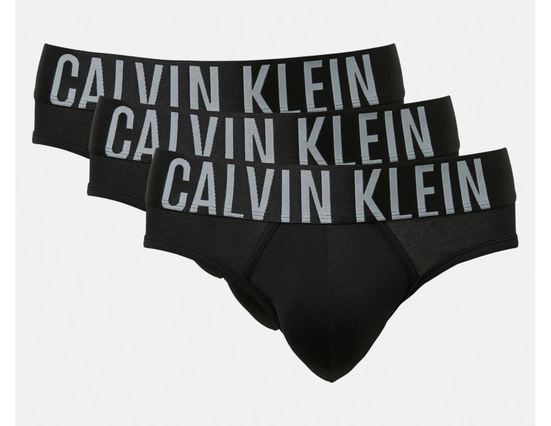 Calvin Klein Men's Intense Power Cotton Hip Briefs 3-Pack - Black