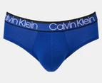 Calvin Klein Men's Cotton Stretch Hip Briefs 3-Pack - Blue/Grey/Black