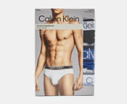Calvin Klein Men's Cotton Stretch Hip Briefs 3-Pack - Blue/Grey/Black