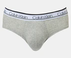 Calvin Klein Men's Cotton Stretch Hip Briefs 3-Pack - Thyme/Grey/Black