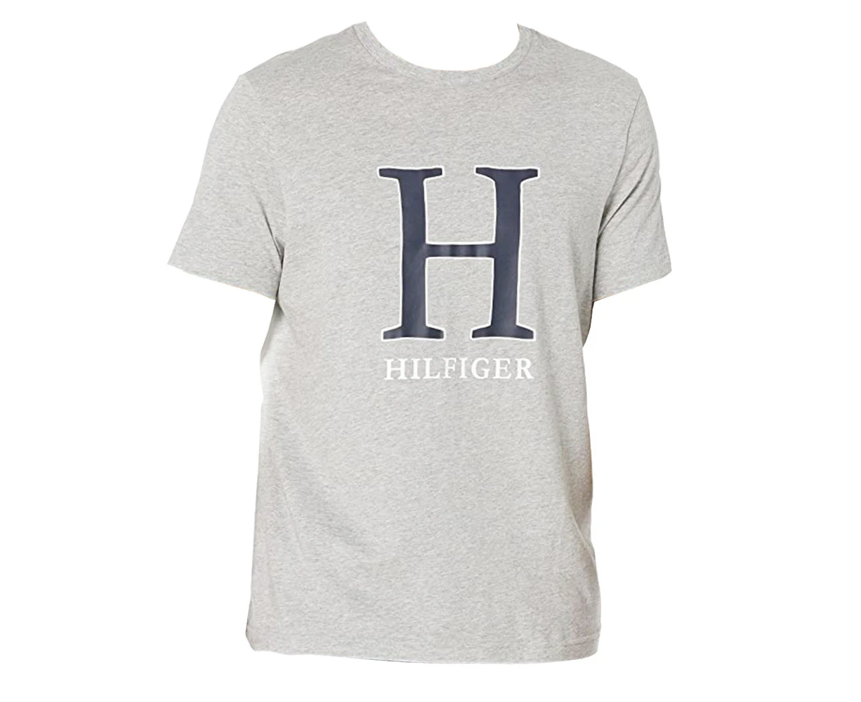 Tommy Hilfiger Men's Sleep/Loungewear Pyjama Cotton Graphic/T-Shirt Grey