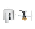 Dutxa Chrome Single Square Shower Mixer Tap Brass Bath Tap Faucet Wall Mounted