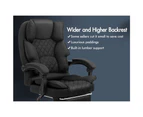 ALFORDSON Office Chair Deluxe Fabric Executive Brett - Black (With Footrest)