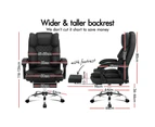 ALFORDSON Office Chair Deluxe Fabric Executive Brett - Black (With Footrest)