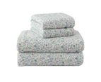 Laura Ashley Emogene Flannel Fleece Sheet/Pillowcase Bedding Set Heather - Heather