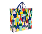 Blue Q Good Things About Wine Shopper Bag Reusable Grocery Storage w/ Handle