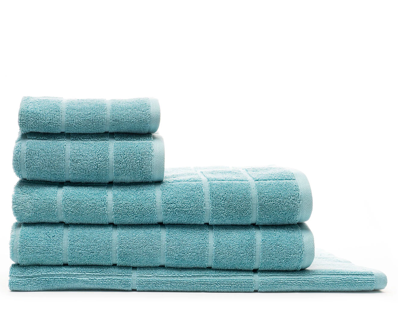 Sheraton Luxury 5-Piece Maison Subway Towel Set - Aqua Mist