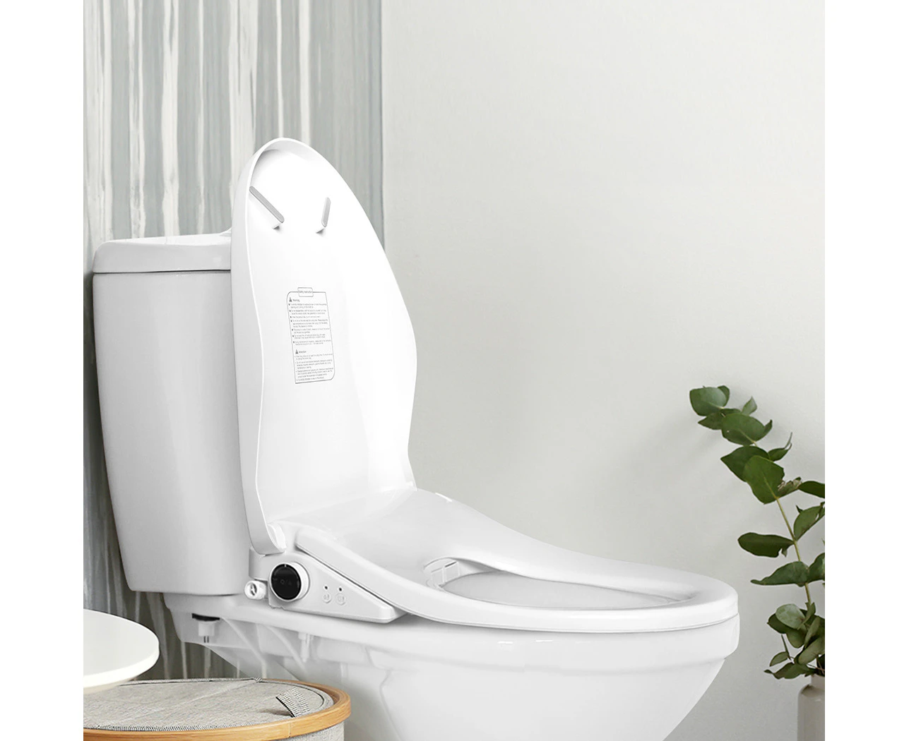 Electric Bidet Heated Toilet Seat Warm Water Spray Wash Remote Antibacterial